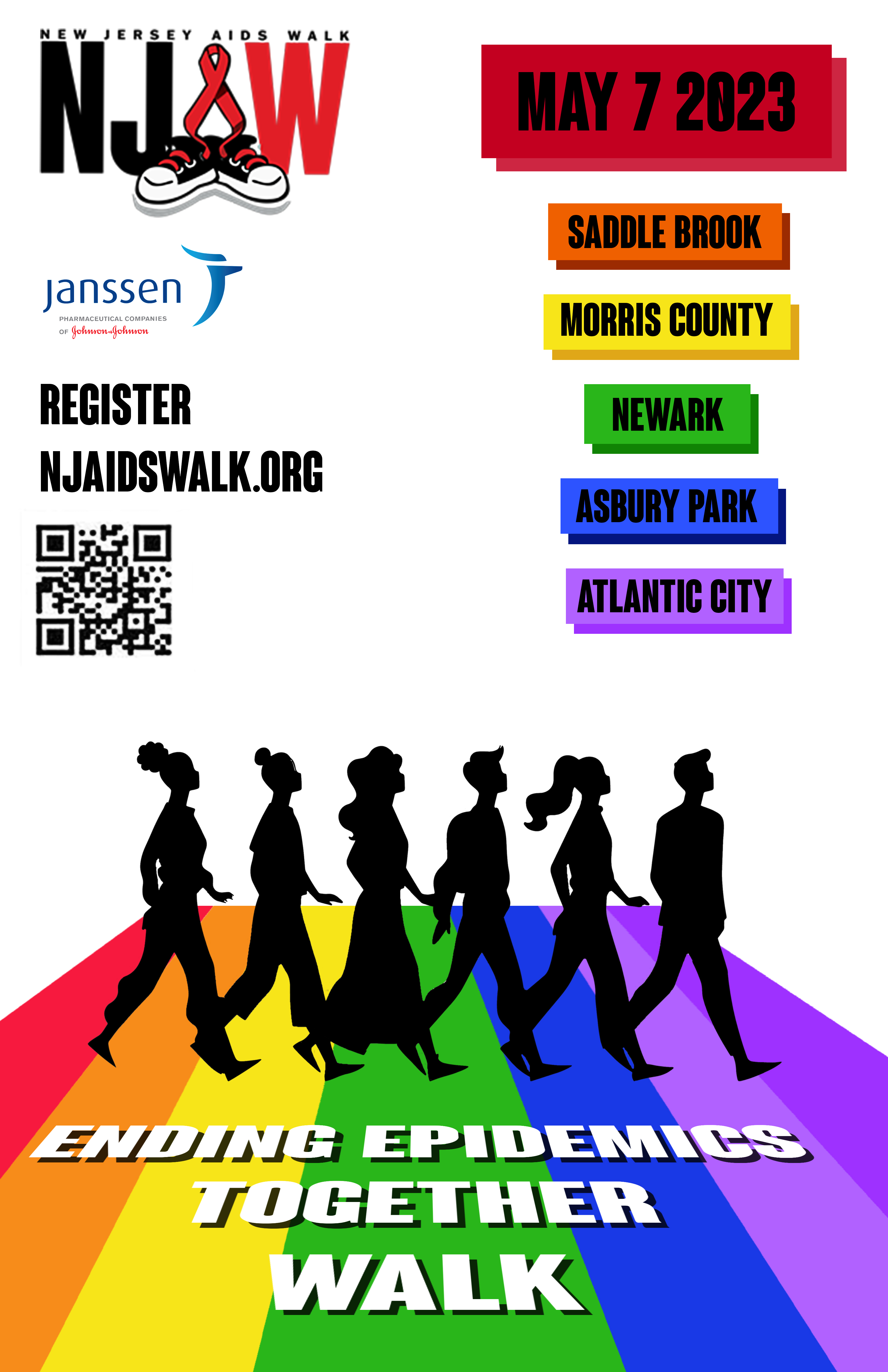 Posters I crafted for the 2023 New Jersey AIDS Walk.